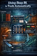 Trading agent loop from order book features to policy execution and feedback.